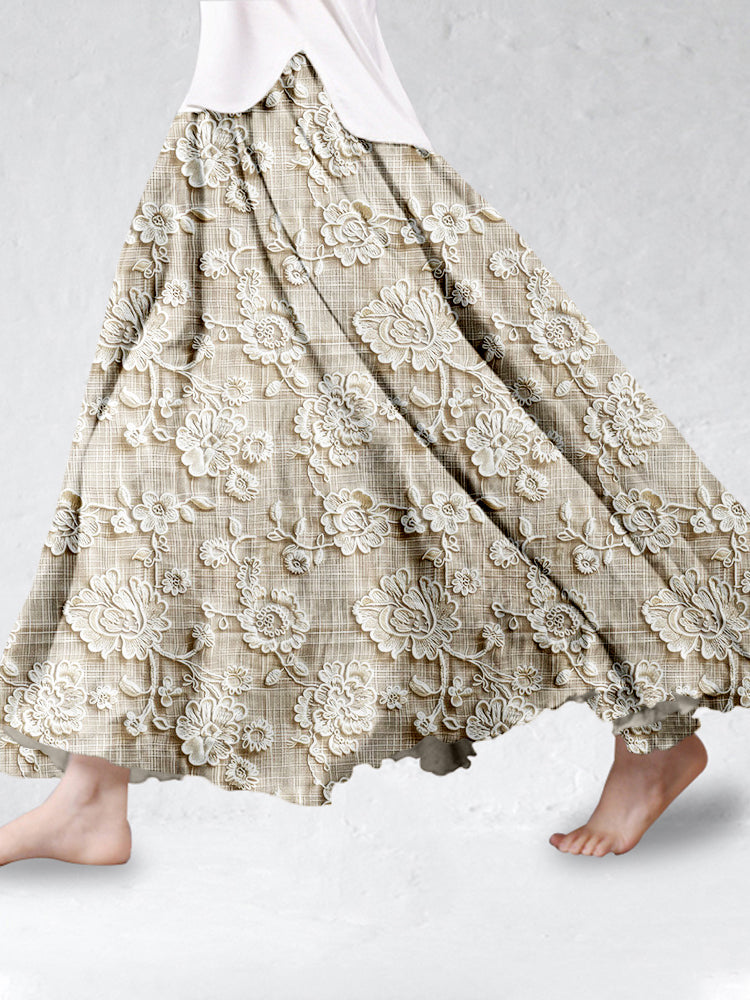 Ava™ - Petal Lace Print Skirt