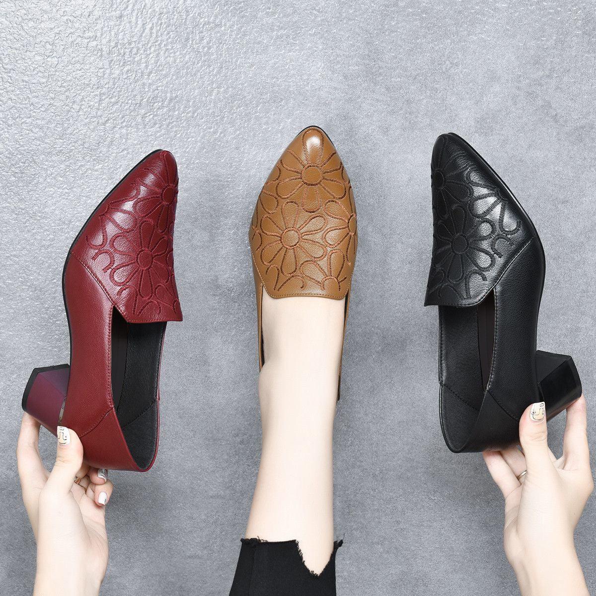 Tonette | Soft Embroidered Pumps
