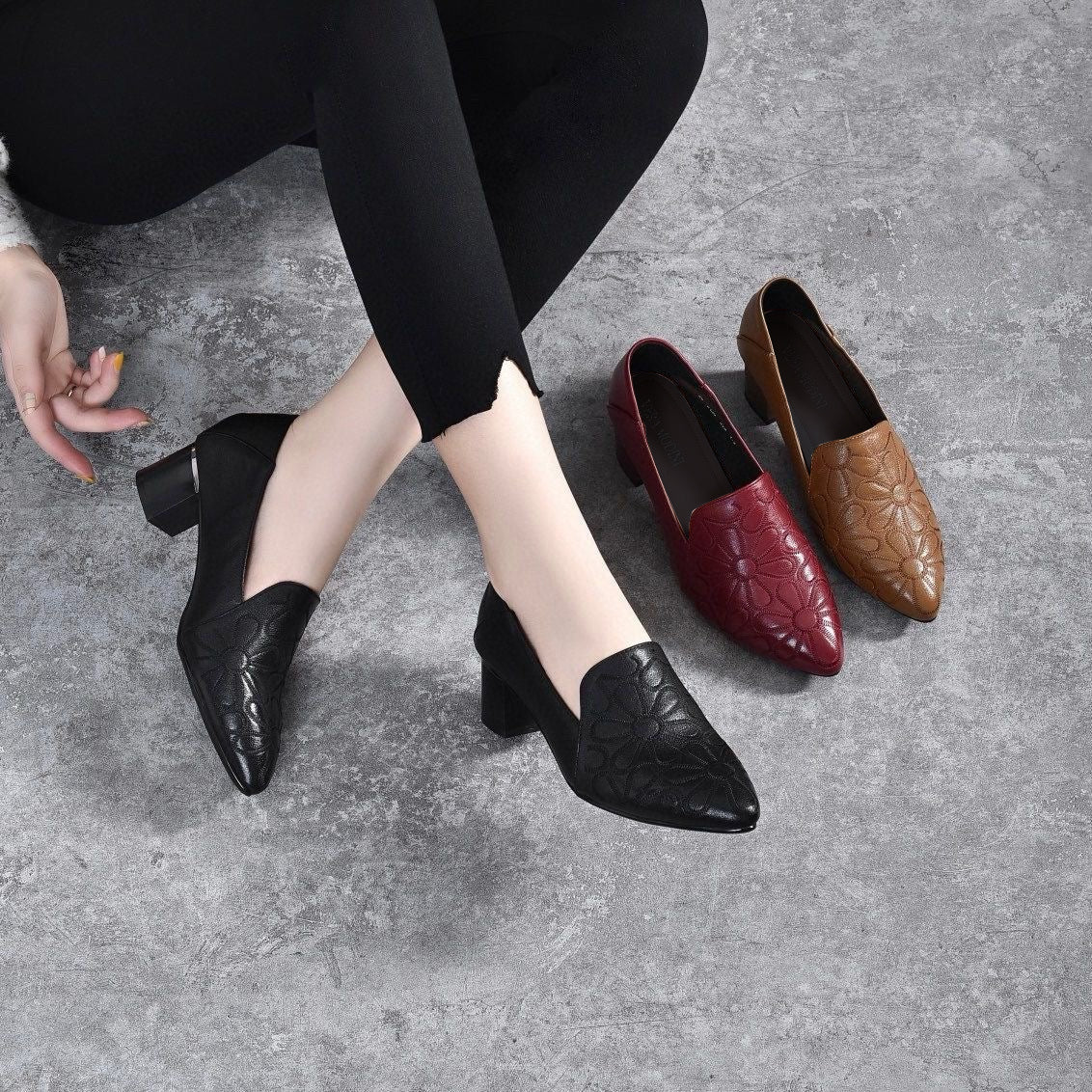 Tonette | Soft Embroidered Pumps