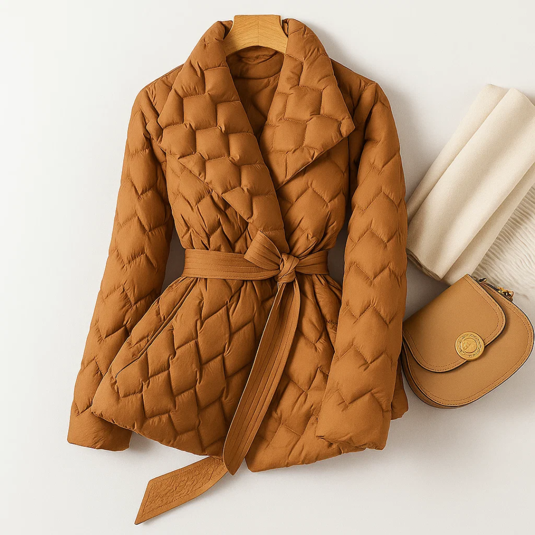Sophia | Down Jacket with Waist Belt