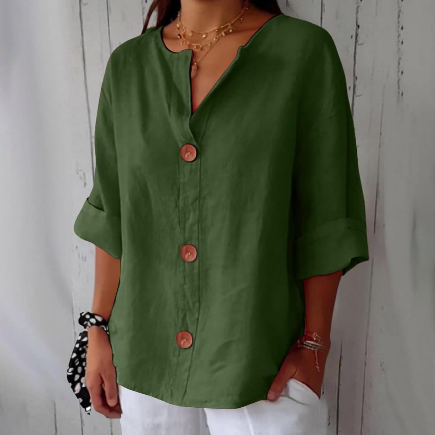 Amaya™ - Casual Linen Blouse