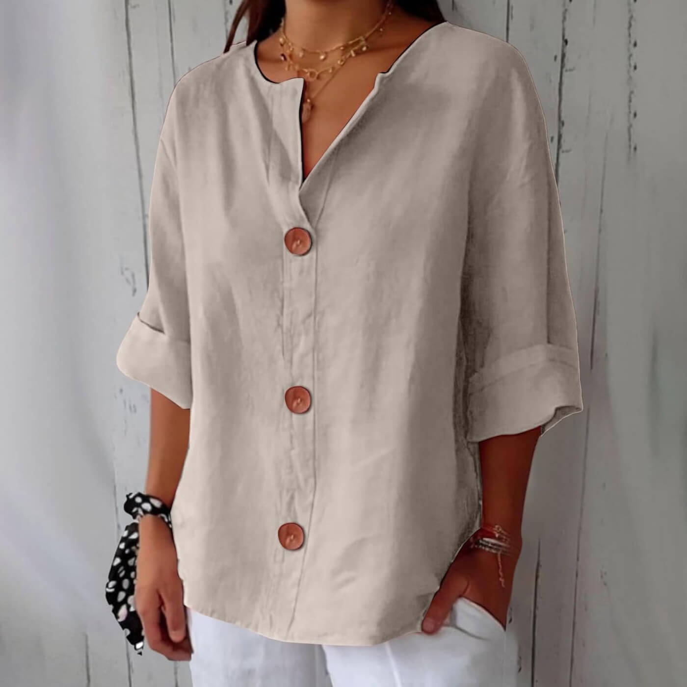 Amaya™ - Casual Linen Blouse