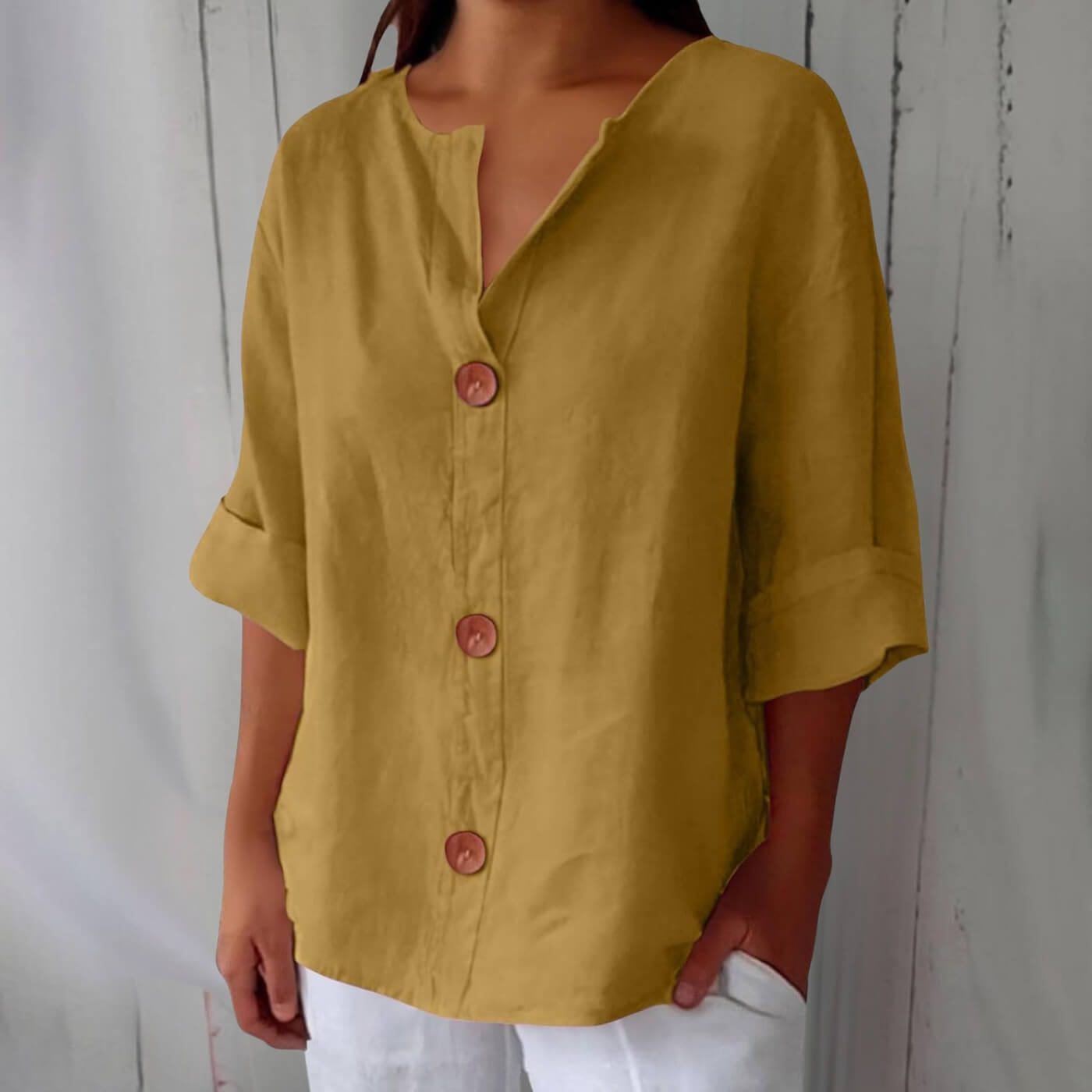 Amaya™ - Casual Linen Blouse
