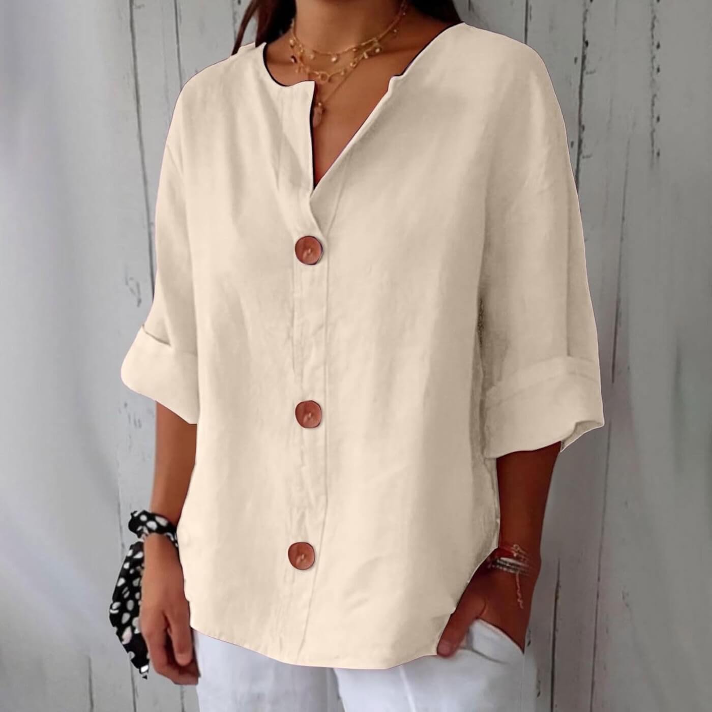 Amaya™ - Casual Linen Blouse
