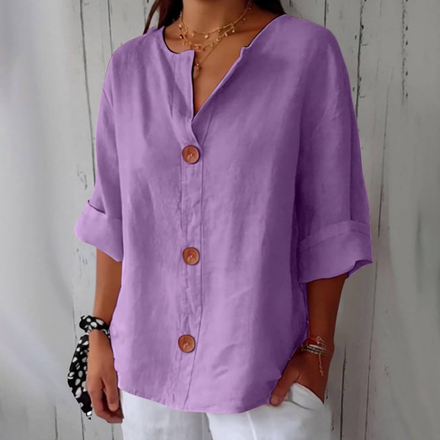 Amaya™ - Casual Linen Blouse