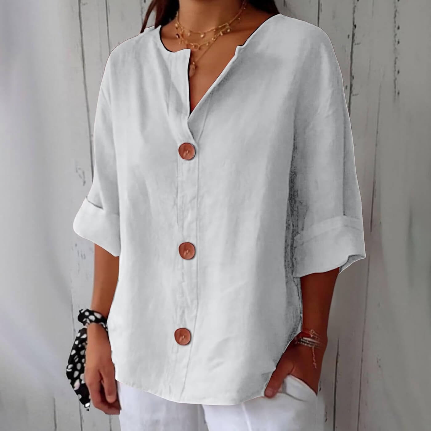 Amaya™ - Casual Linen Blouse
