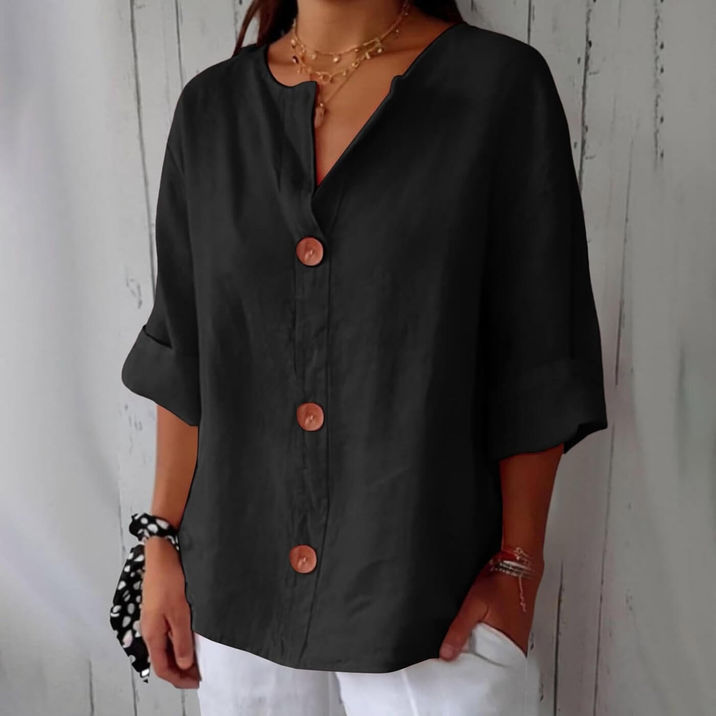 Amaya™ - Casual Linen Blouse