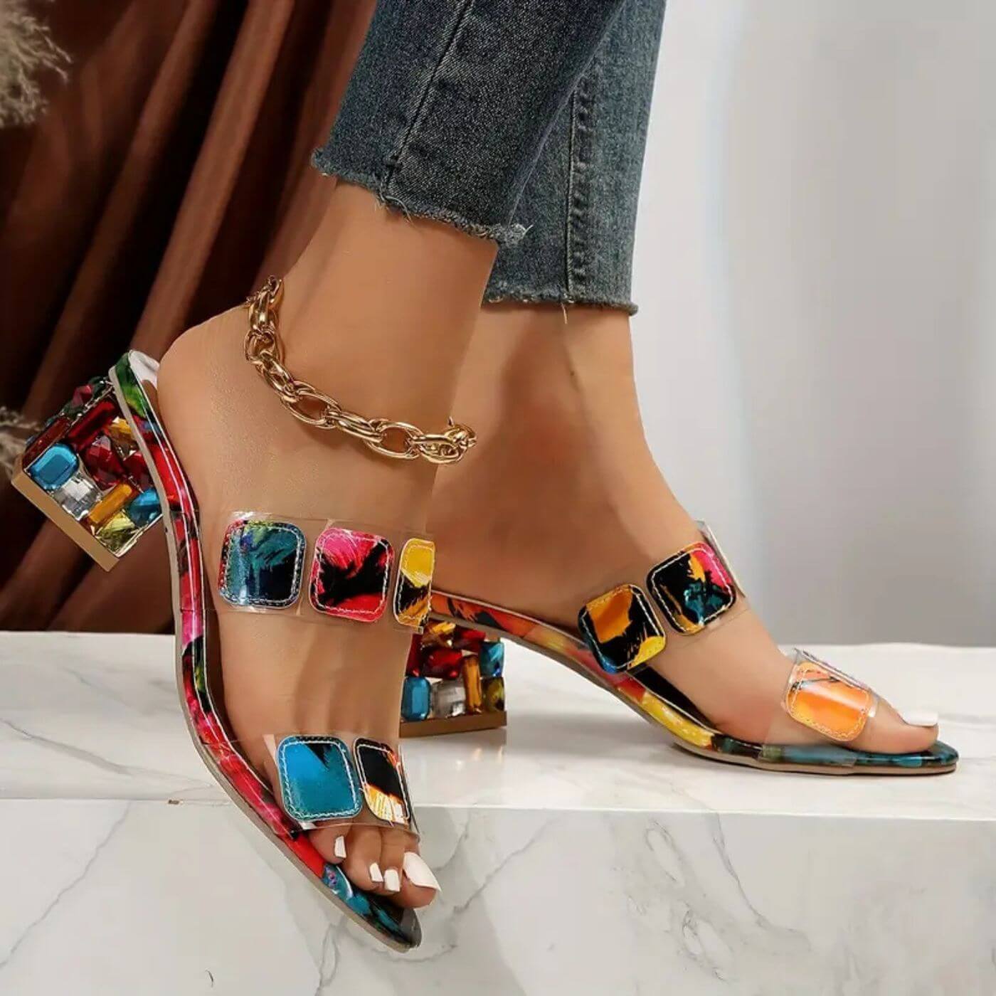 Amber™ - Double Strap Multicolor Orthopedic Sandals