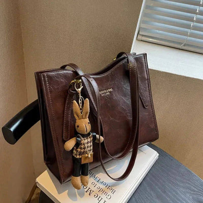 Avery™ – Bunny Charm Vintage Leather Shoulder Bag