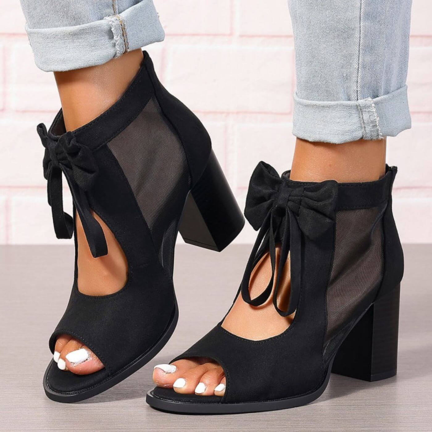Blaire™ - Bow Charm Chunky Heels Orthopedic Sandals