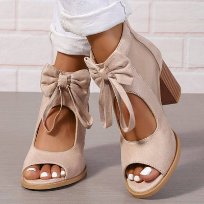Blaire™ - Bow Charm Chunky Heels Orthopedic Sandals