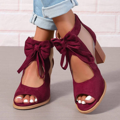 Blaire™ - Bow Charm Chunky Heels Orthopedic Sandals