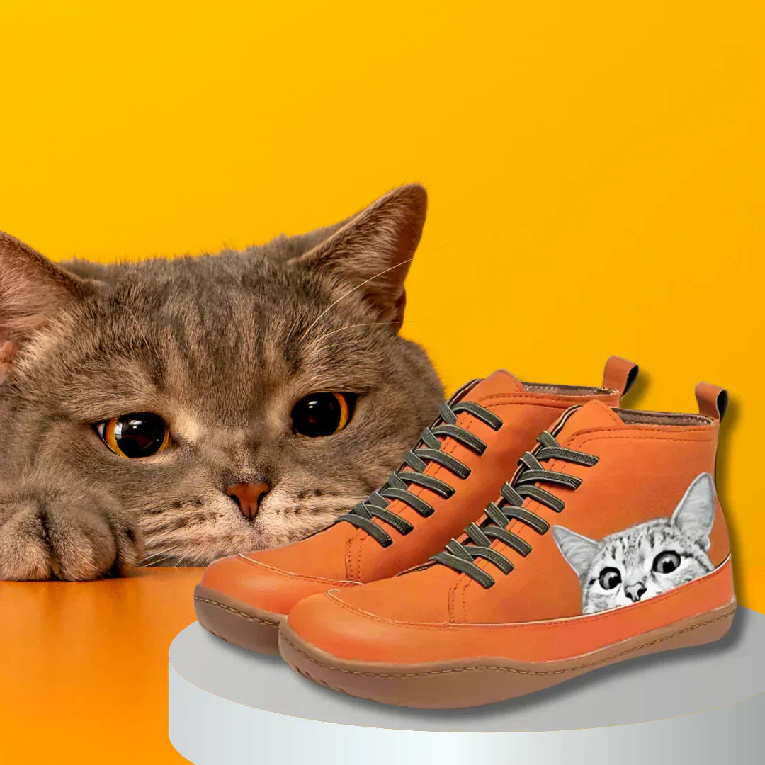 Fenna | Ankle Cat Print Boots