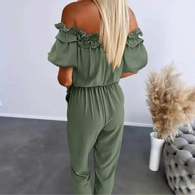 Claire™ - Stylish Off Shoulder Tie Waist Jumpsuit