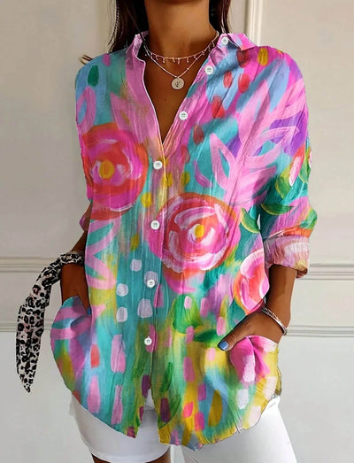 Crystal™ – Multicolor Comfortable Floral Blouse