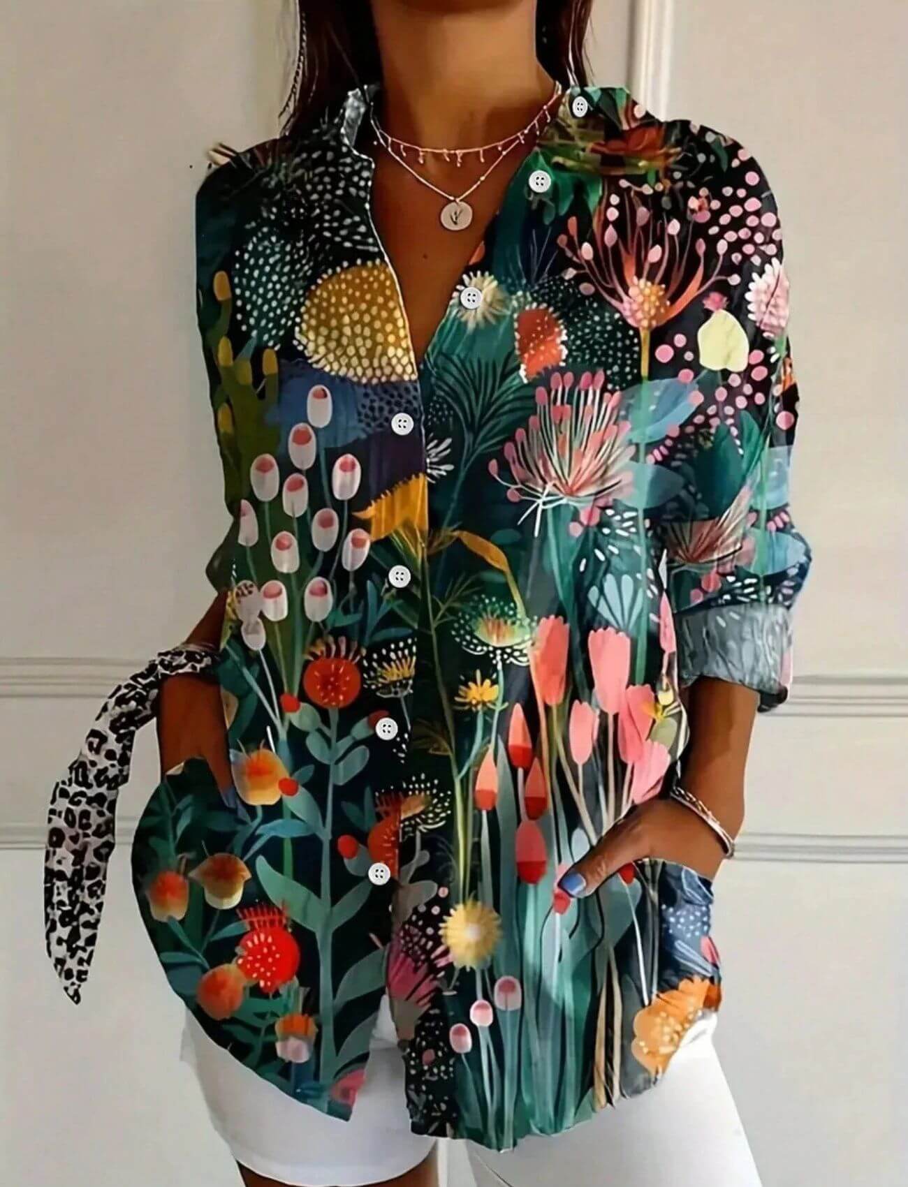 Crystal™ – Multicolor Comfortable Floral Blouse