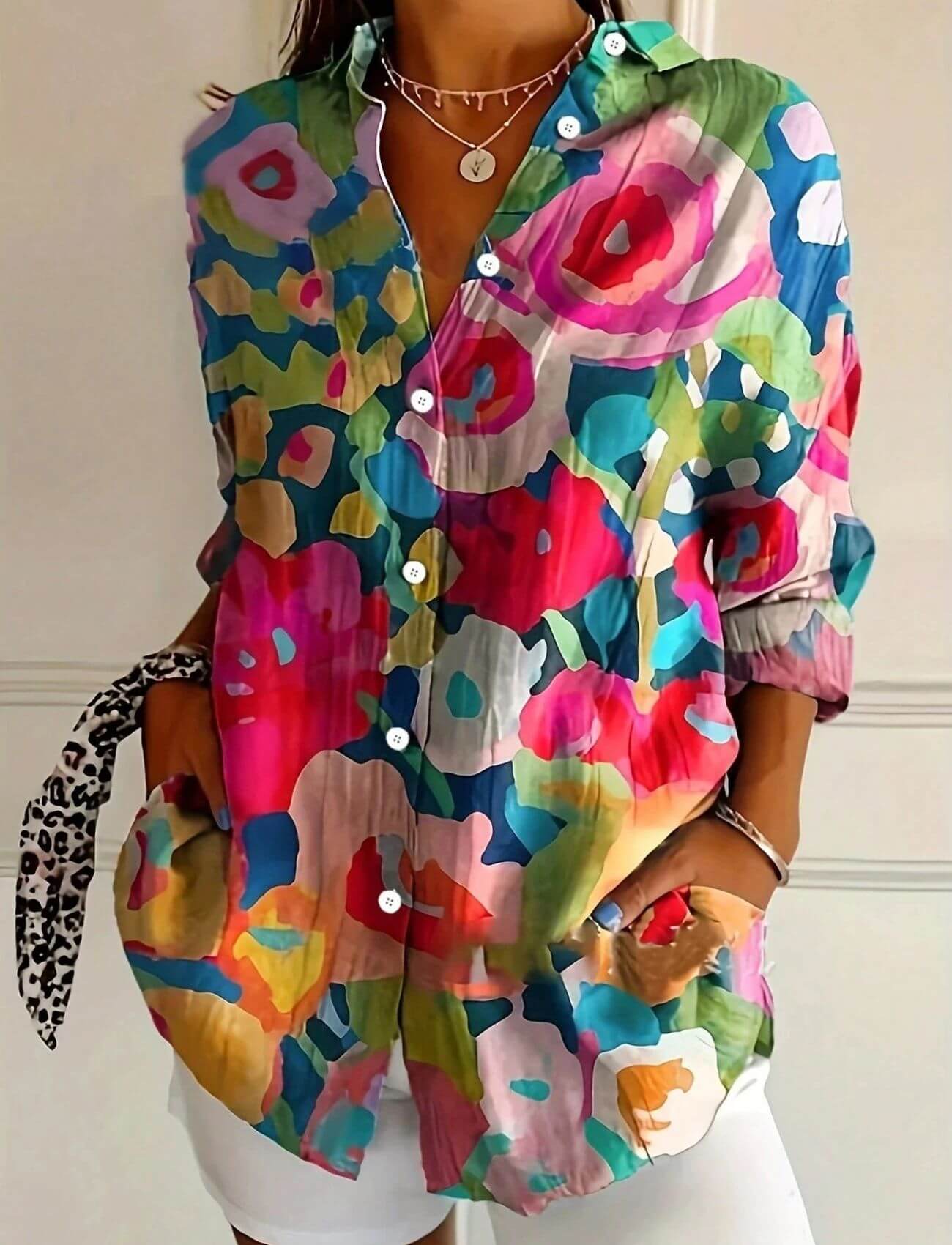 Crystal™ – Multicolor Comfortable Floral Blouse