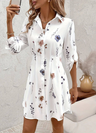 Emilee™ – Elegant Button Down Floral Dress