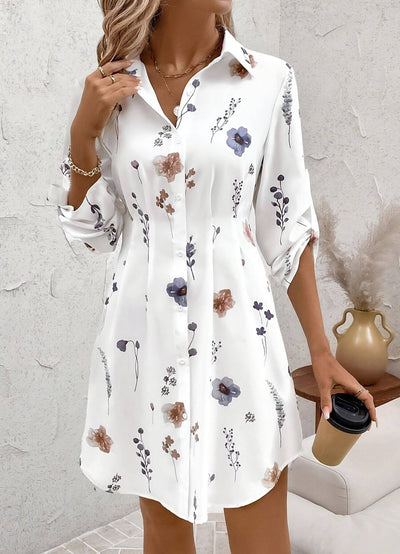 Emilee™ – Elegant Button Down Floral Dress