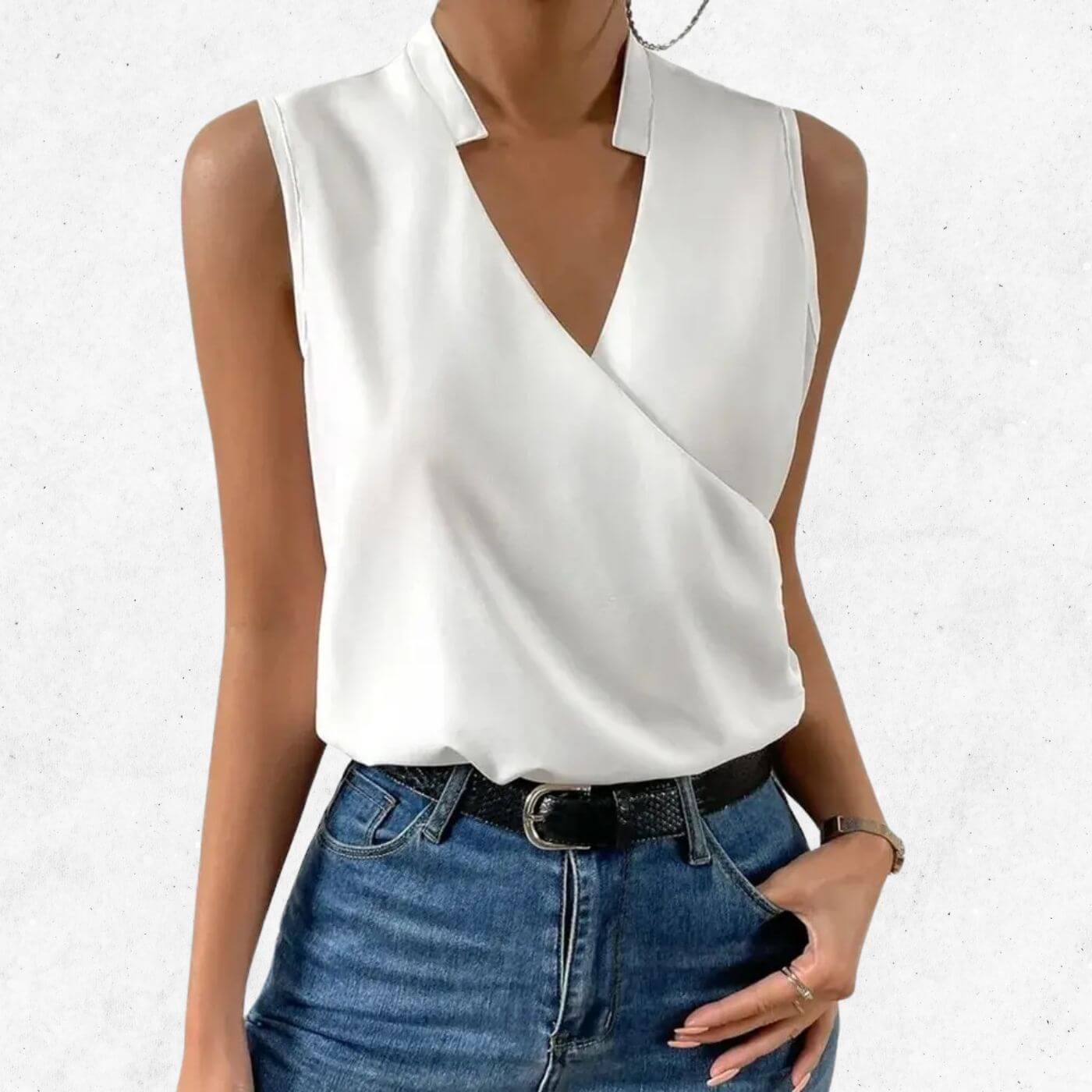 Georgia™ – Classic Sleeveless V-Neck Blouse (1+1 FREE)