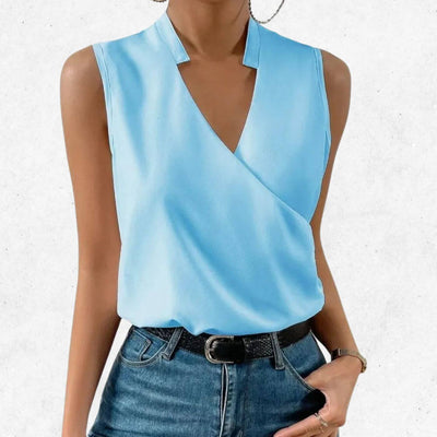 Georgia™ – Classic Sleeveless V-Neck Blouse (1+1 FREE)