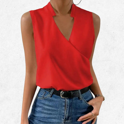 Georgia™ – Classic Sleeveless V-Neck Blouse (1+1 FREE)