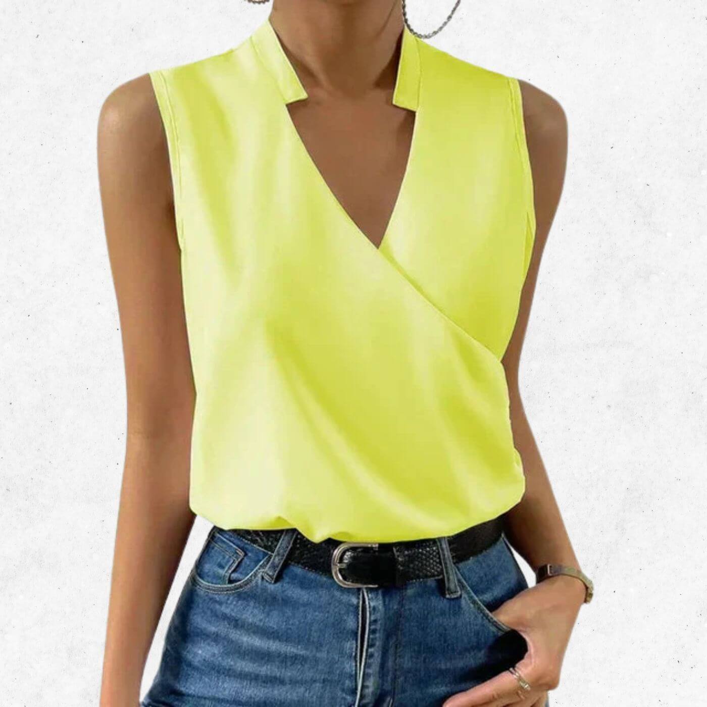 Georgia™ – Classic Sleeveless V-Neck Blouse (1+1 FREE)