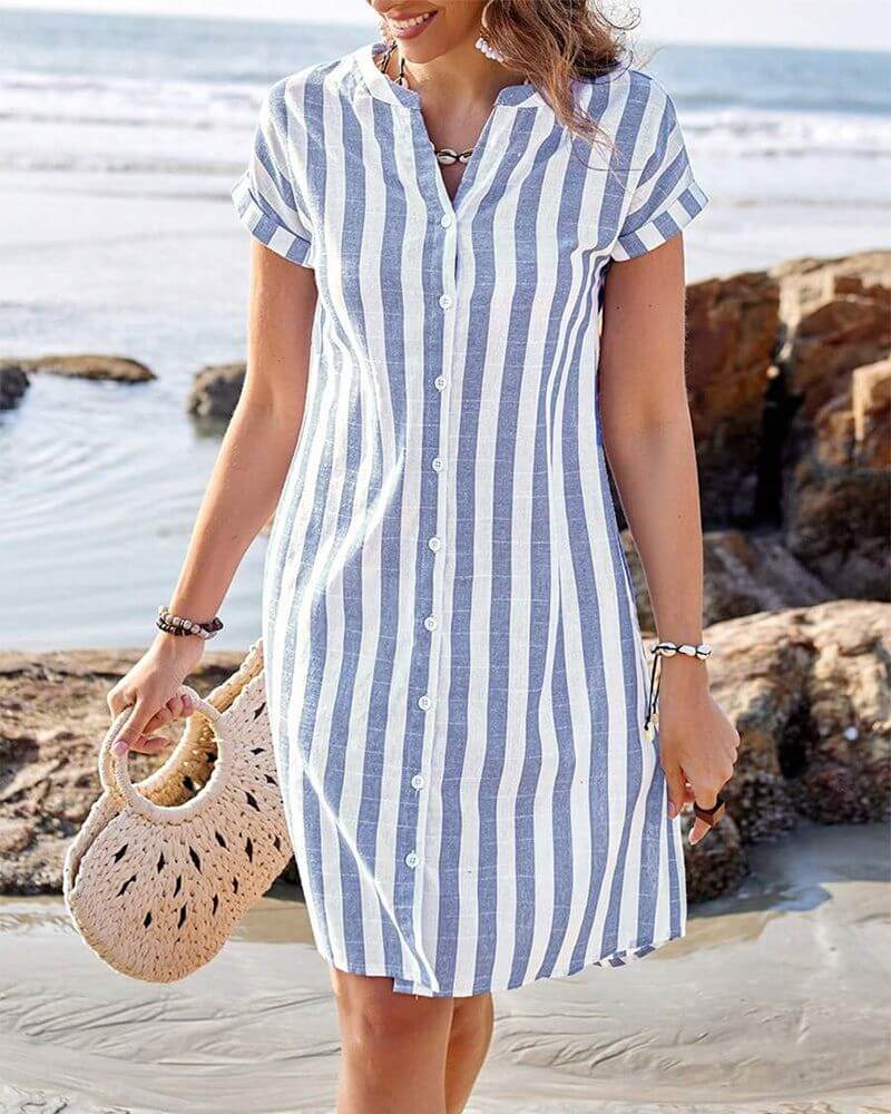 Grace™ – Elegant Striped Dress