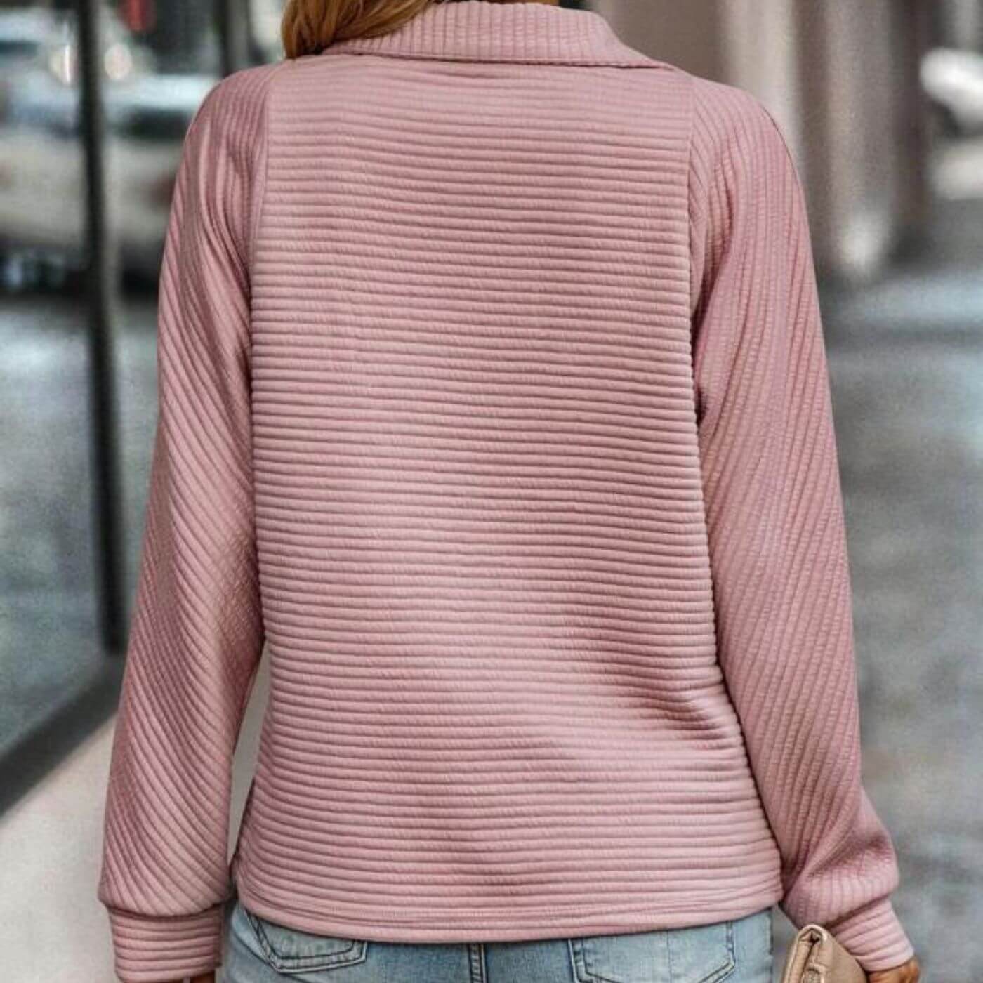 Janelle™ – Elegant Zip Up V-Neck Sweater