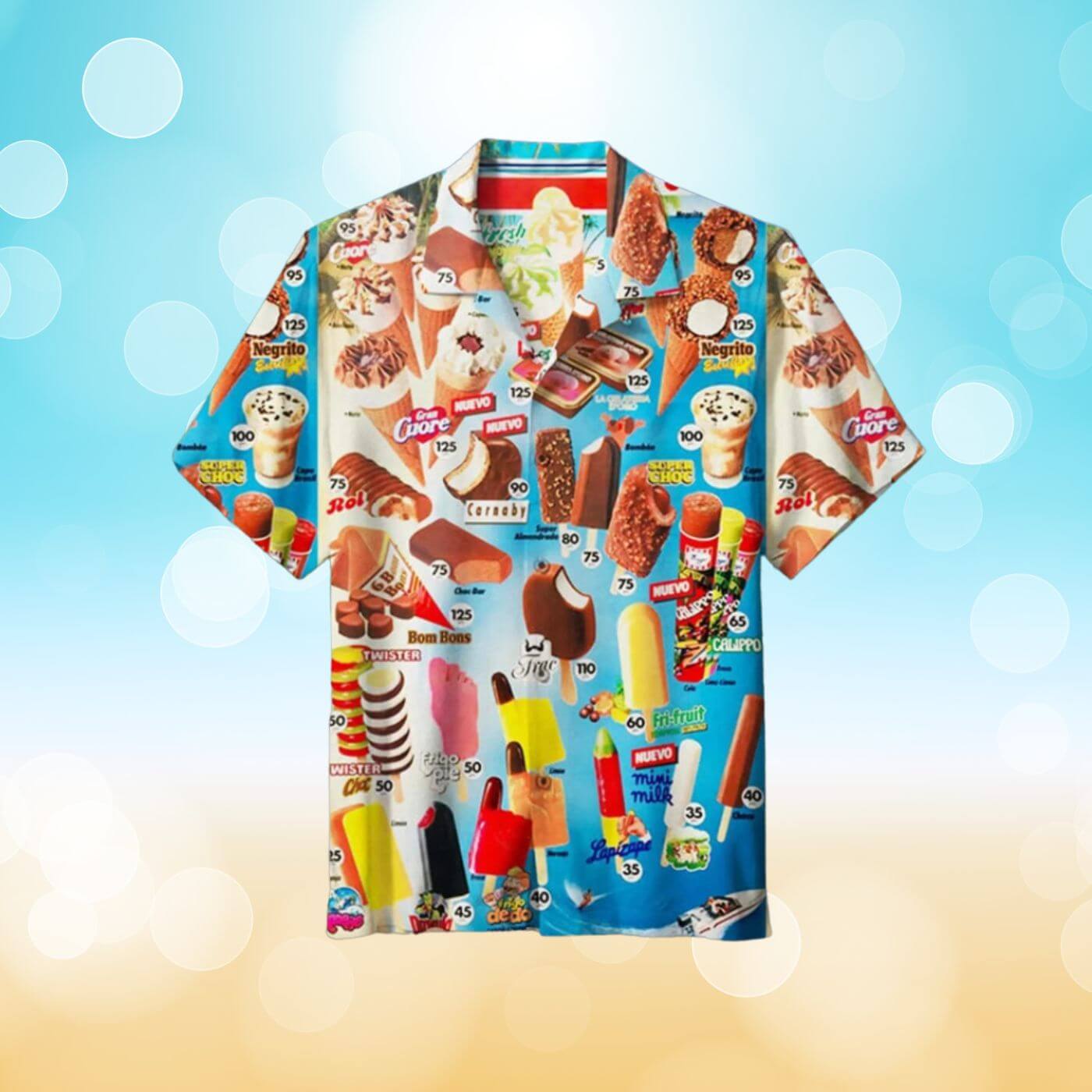 Kai™ – Ice Cream Print Comfortable Summer Shirt