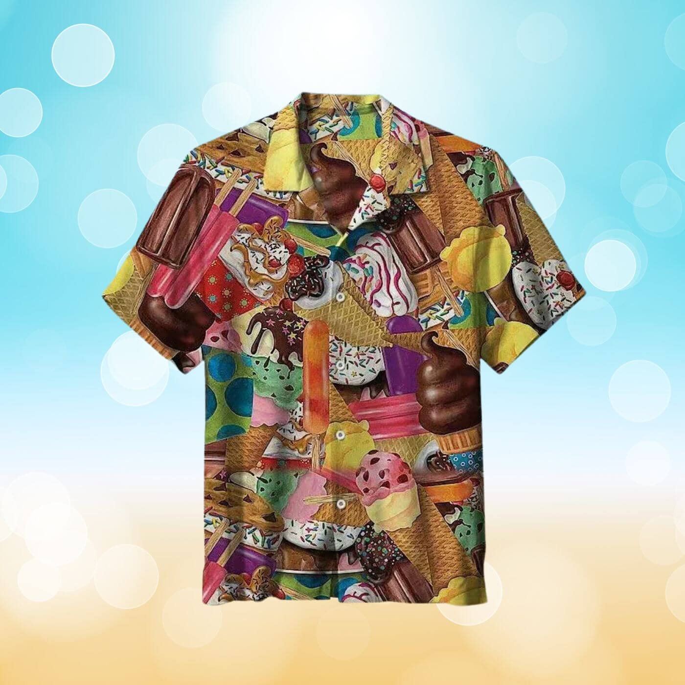 Kai™ – Ice Cream Print Comfortable Summer Shirt