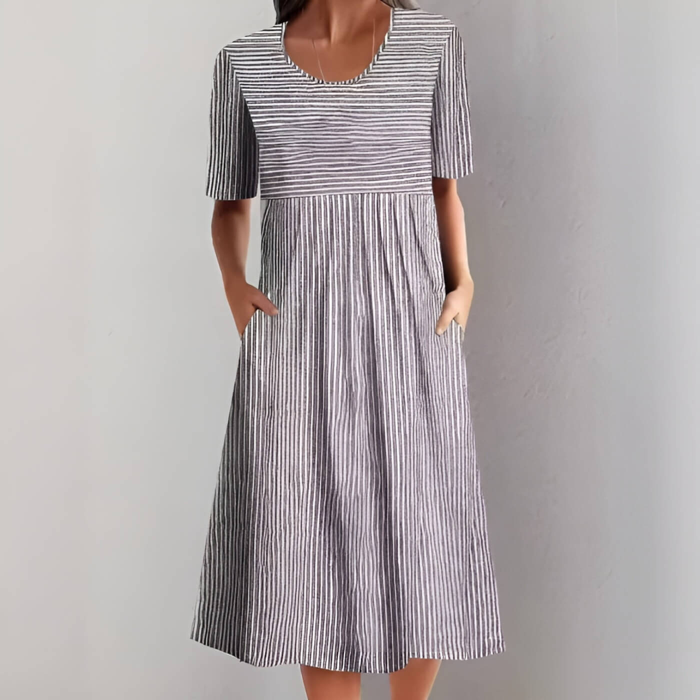 Kaylene™ - Elegant Striped Midi Dress