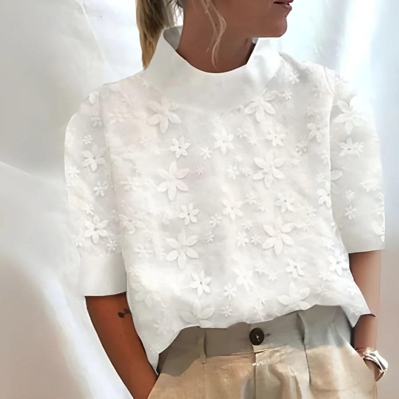 Laura™ – Elegant Embroidered Summer Blouse