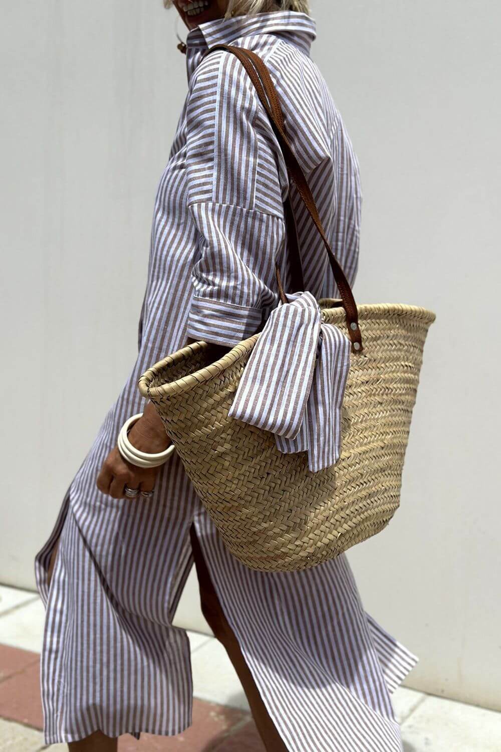Lydia™ – Elegant Stripes Shirt Dress