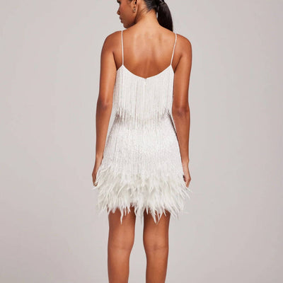 Miranda™ – Stylish Feather Mini Dress
