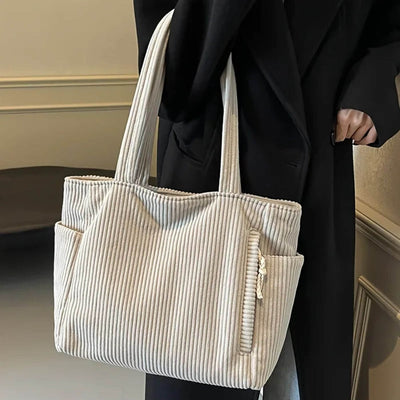 Nancy™ – Stylish Corduroy Tote Bag