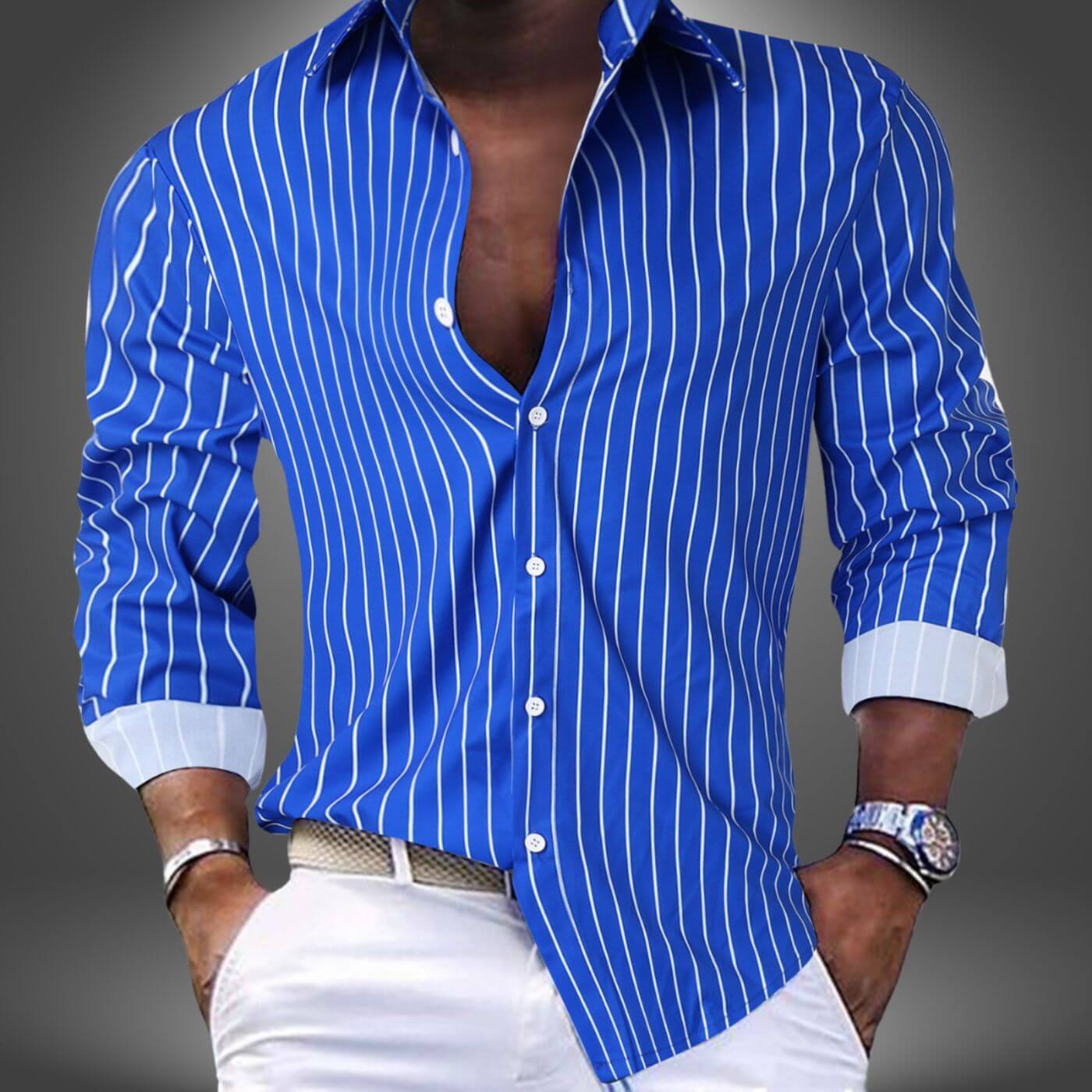 Nikolas™ - Stylish Striped Long Sleeve Shirt