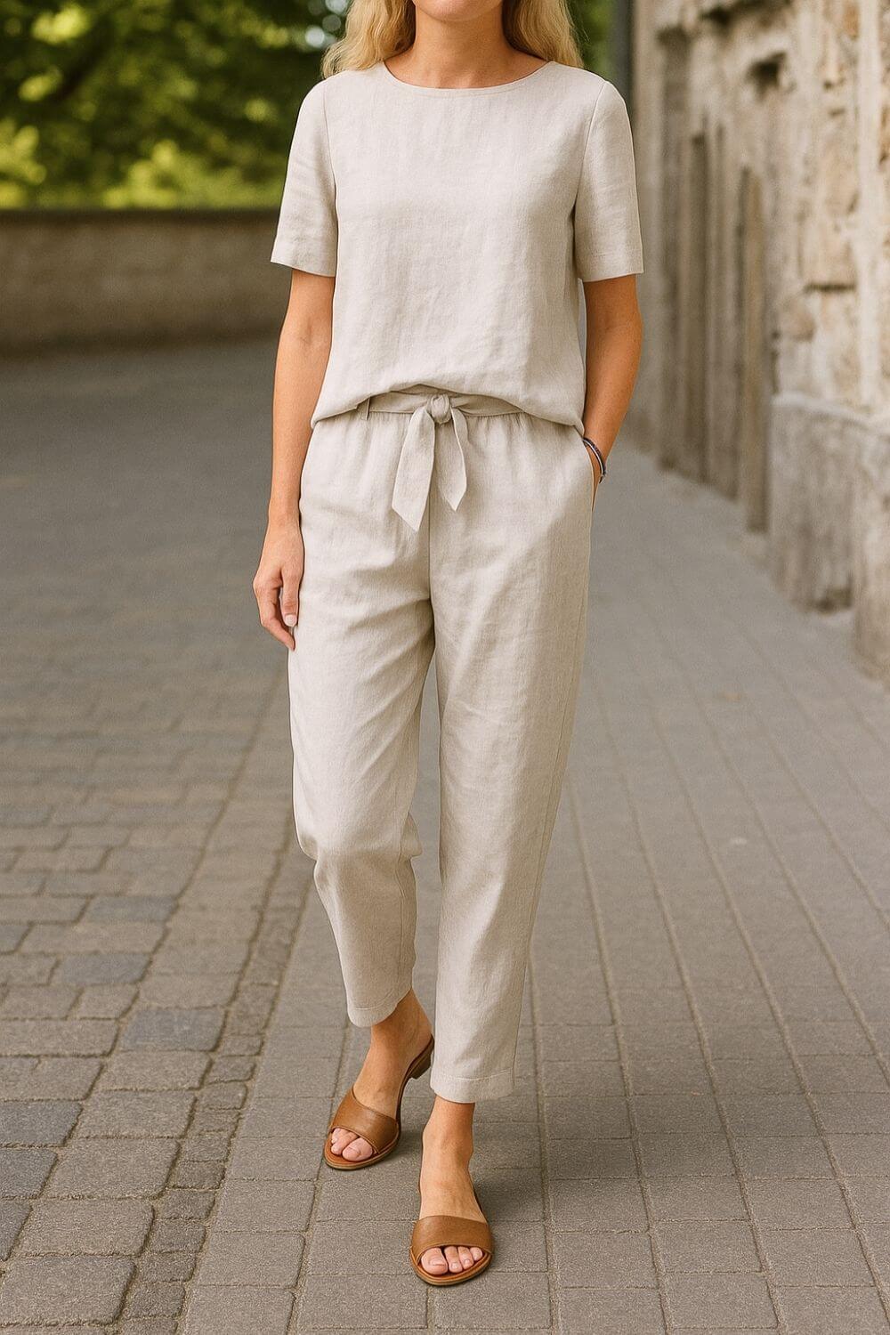 Reina™ - Comfortable Summer Blouse and Pants Set