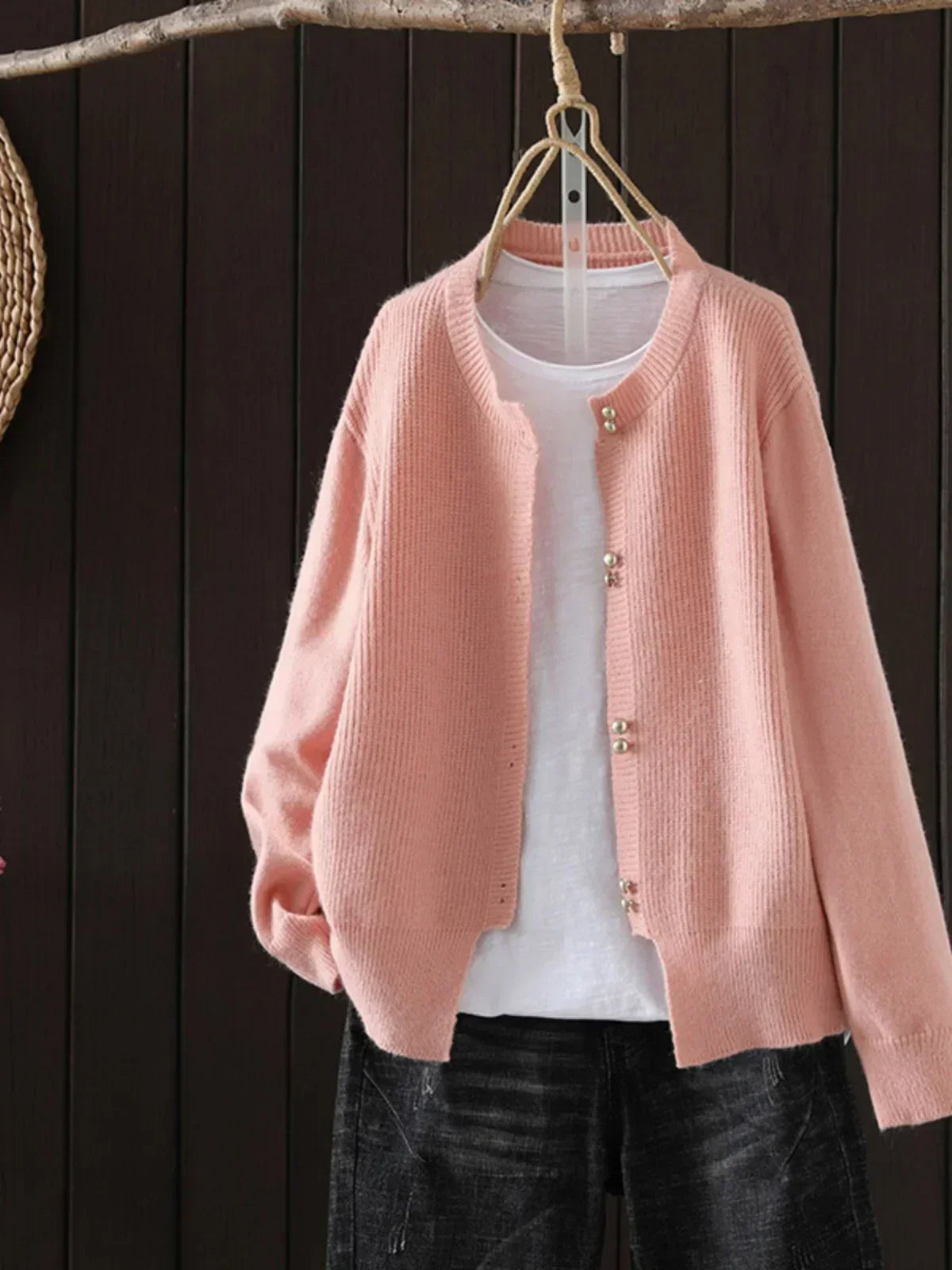 Elara | The Sophisticated Pearl Cardigan