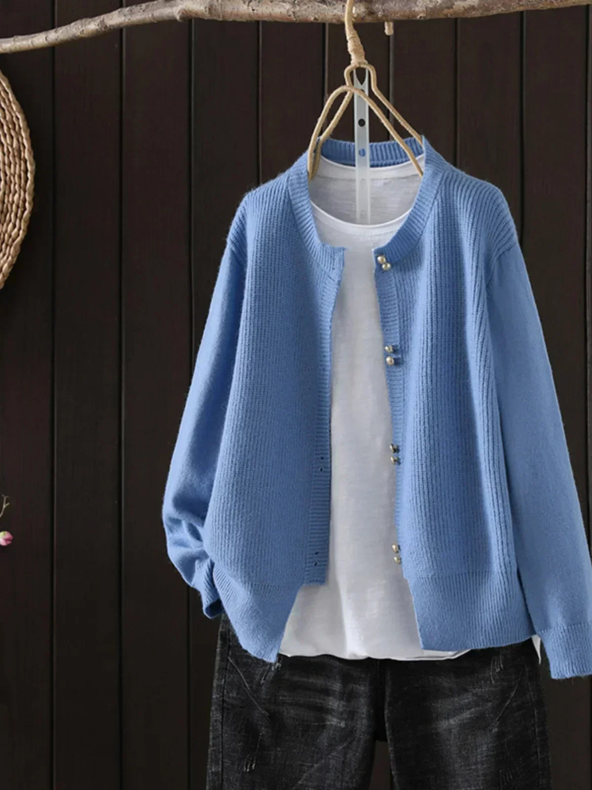 Elara | The Sophisticated Pearl Cardigan