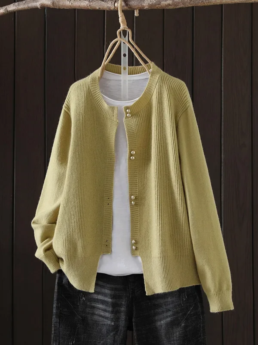Elara | The Sophisticated Pearl Cardigan