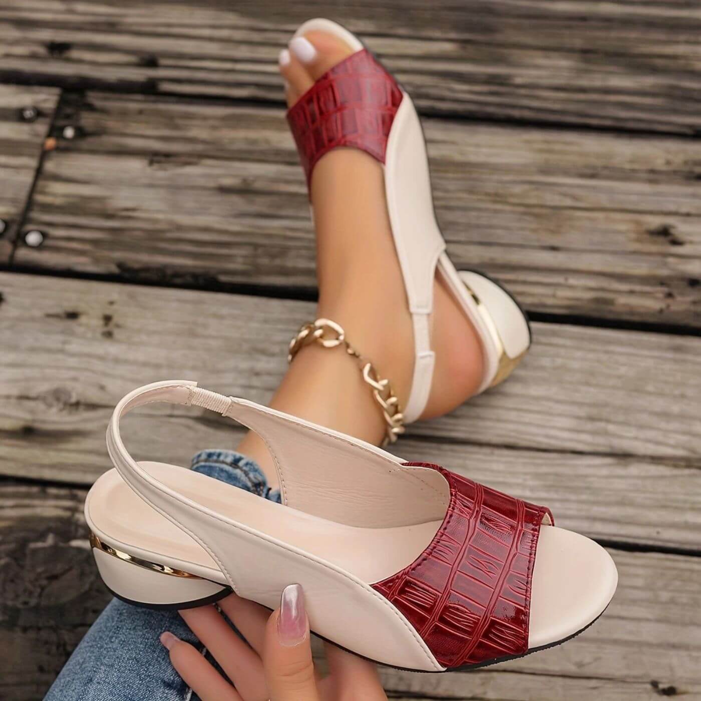 Victoria™ - Elegant Low Heel Orthopedic Sandals