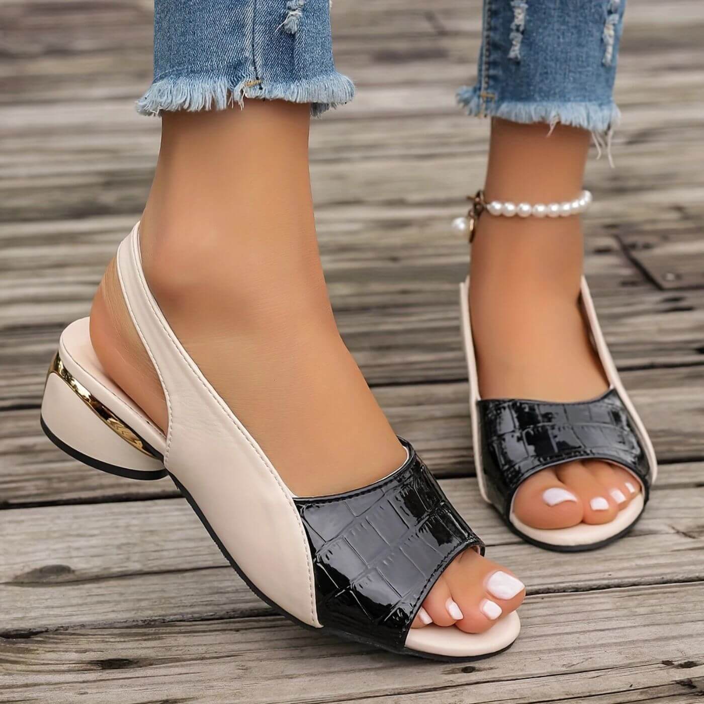 Victoria™ - Elegant Low Heel Orthopedic Sandals
