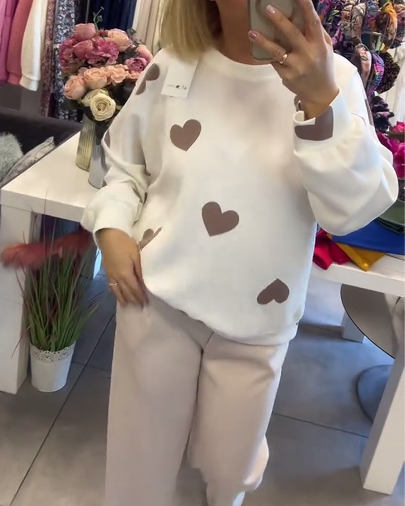 Mila | Cozy Heart Pattern Sweater